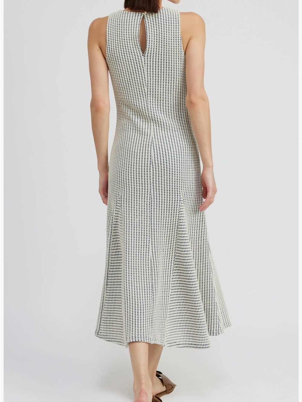 En Saison Cream and Navy Midi Dress - Picture 2 of 10